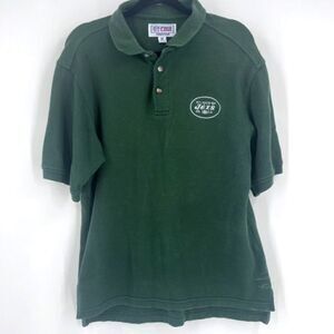 NFL Pro Line Starter Men's Short Sleeve‎ Collared Jets Polo Shirt Green Medium